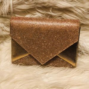 Rose gold rhinestone purse